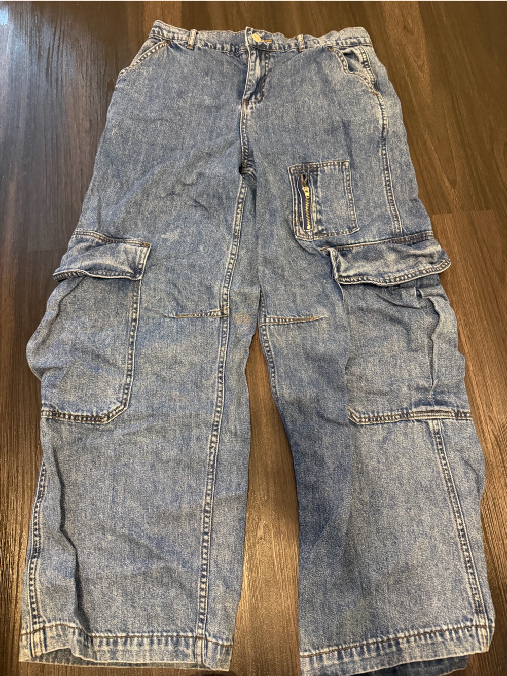 Signature8 Light Blue Wide Leg Cargo Jeans